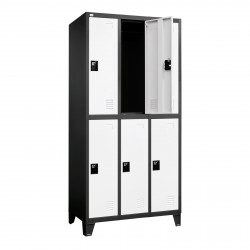 LOCKER ARMABLE 3 CUERPOS 6 MEDIAS PUERTAS GO-A6MP-BC