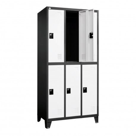 LOCKER ARMABLE 3 CUERPOS 6 MEDIAS PUERTAS GO-A6MP-BC