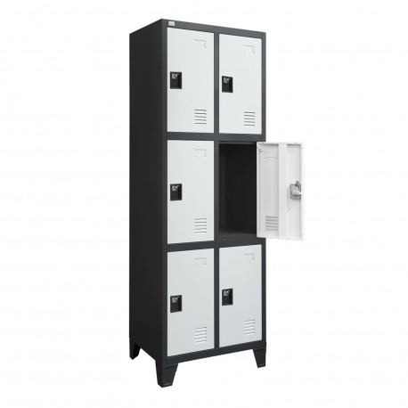 LOCKER ARMABLE 2 CUERPOS 6 TERCIOS PUERTAS BICOLOR GO-A6TP-BC