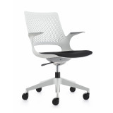 APEROL GRIS RESPALDO MEDIO BRAZO FIJO ASIENTO NEGRO