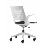 APEROL GRIS RESPALDO MEDIO BRAZO FIJO ASIENTO NEGRO