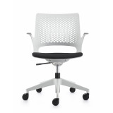 APEROL GRIS RESPALDO MEDIO BRAZO FIJO ASIENTO NEGRO