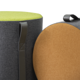 POUF ASTRA CON ASIENTO VERDE Y BASE GRAFITO